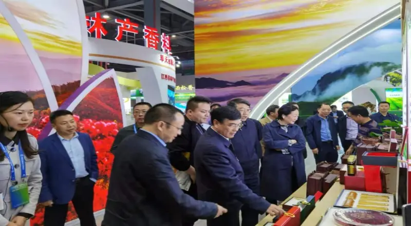 I leader dell'Amministrazione nazionale delle foreste e delle praterie e dell'Ufficio forestale provinciale dello Jiangxi ispezionano il nostro stand all'Expo forestale provinciale